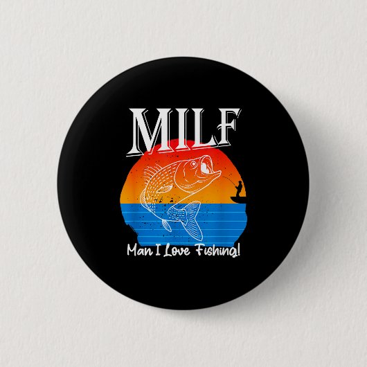 Mann, ich liebe Angeln lustig Button (Vorderseite)