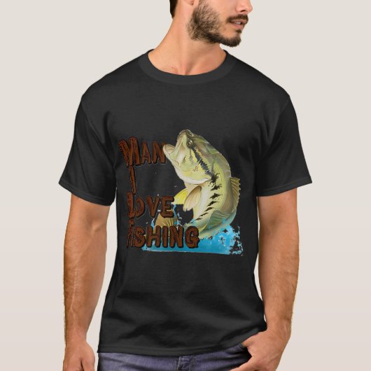 Mann, ich liebe Angeln T-Shirt (Vorderseite)