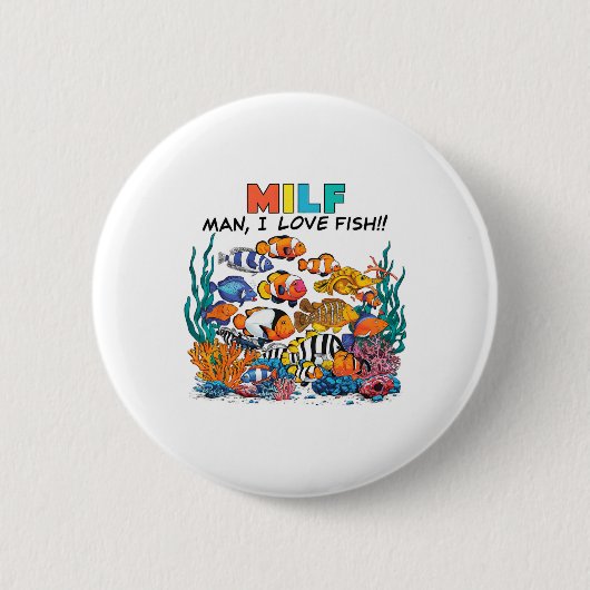 Mann, ich liebe Fisch-Spaß-Aquarium-Liebhaber Fisc Button (Vorderseite)