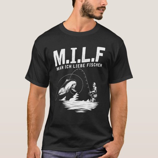 Mann Ich Liebe Fischen Angler Fishing & Blinker T-Shirt (Vorderseite)