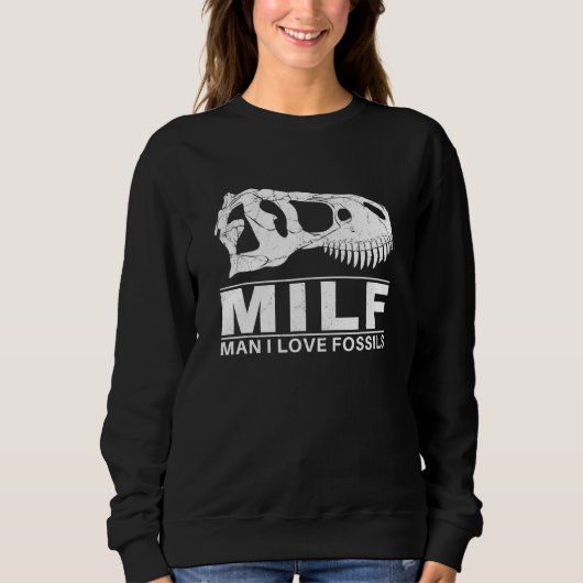 Mann, ich liebe Fossilien Trex Schädel Sweatshirt (Vorderseite)