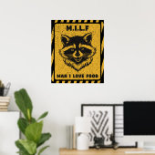Mann, ich liebe Lebensmittel Waschbär Lustig Poster (Heimbüro)