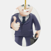 Mann im Anzug greift herauf das Zeichnen ab Keramikornament (Vorne)