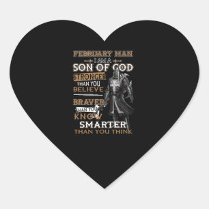 Mann im Februar, ich bin ein Sohn Gottes, der stär Herz-Aufkleber