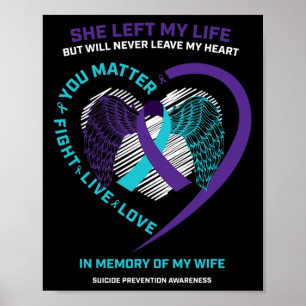 Mann im Gedächtnis meiner Ehefrau Suizidprävention Poster