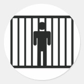 Mann im Gefängnis Runder Aufkleber (Vorderseite)