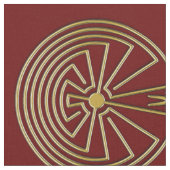 MANN IM LABYRINTH-Gold + Ihr Hintergrund Stoff (Nahaufnahme)