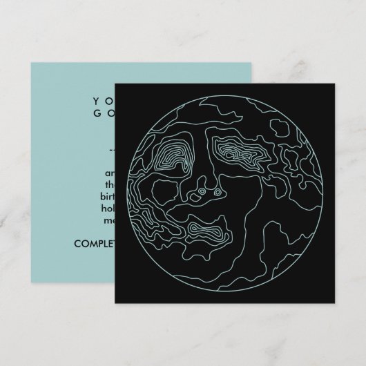 Mann im Mond Einladung (Vorne/Hinten)