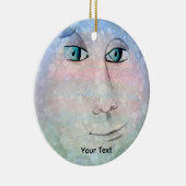 Mann im Mond Keramik Ornament (Rechts)