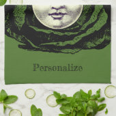 Mann im Mond Vintager Kohlkopf Geschirrtuch (Gefaltet)