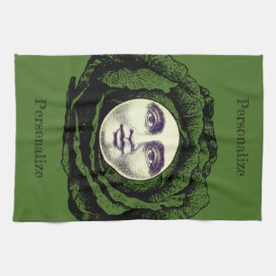 Mann im Mond Vintager Kohlkopf Geschirrtuch