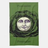 Mann im Mond Vintager Kohlkopf Geschirrtuch (Vertikal)