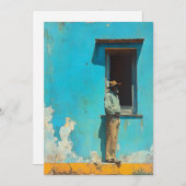 Mann im Schatten - Eine rustikale kubanische Szene Einladung (Vorne/Hinten)