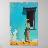 Mann im Schatten - Eine rustikale kubanische Szene Poster (Vorne)