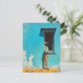 Mann im Schatten - Eine rustikale kubanische Szene Postkarte (Stehend Vorderseite)