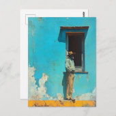 Mann im Schatten - Eine rustikale kubanische Szene Postkarte (Vorne/Hinten)