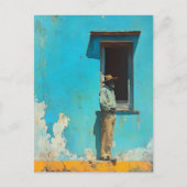 Mann im Schatten - Eine rustikale kubanische Szene Postkarte (Vorderseite)