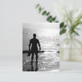 Mann im Sonnenaufgang Postkarte (Stehend Vorderseite)