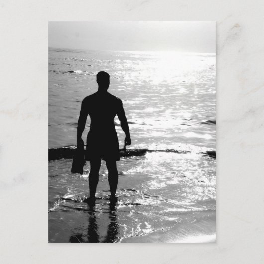 Mann im Sonnenaufgang Postkarte (Vorderseite)