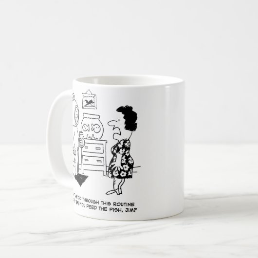 Mann im Taucher Anzug zum Füttre des Fischbesitzer Kaffeetasse (Vorderseite Links)