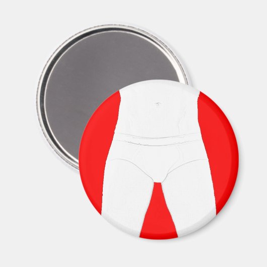 Mann im Unterhosenmagnet Magnet (Vorderseite/Rückseite)