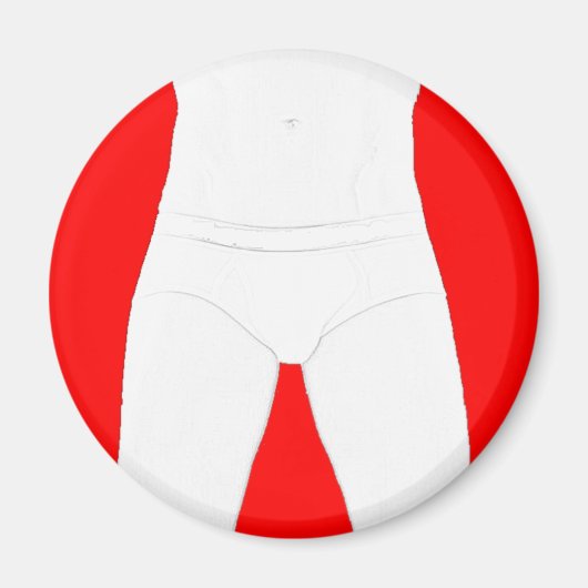 Mann im Unterhosenmagnet Magnet (Vorne)