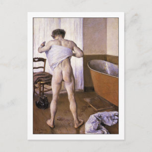 Mann in Bath von Gustave Caillebotte Fine Art Gay Postkarte