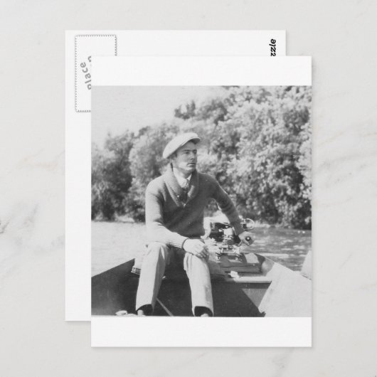 Mann in Boat Postkarte (Vorne/Hinten)