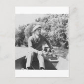 Mann in Boat Postkarte (Vorderseite)