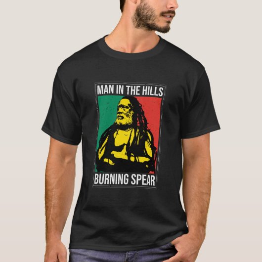 Mann in den Hügeln - brennender Speer T-Shirt (Vorderseite)