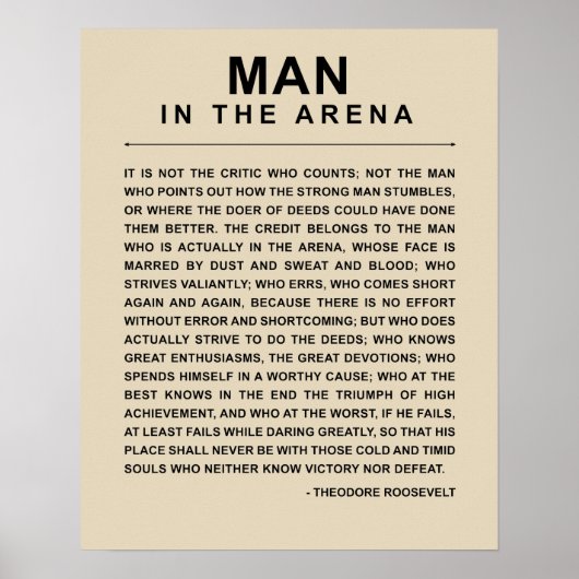 Mann in der Arena - sehr kühn Poster (Vorne)