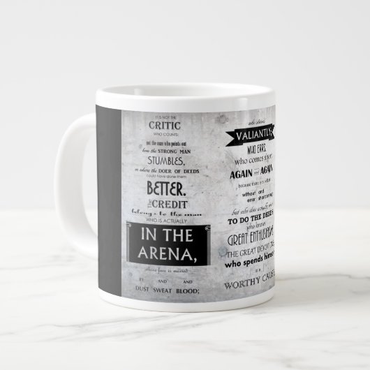 Mann in der Arena-Tasse Jumbo-Tasse (Vorderseite Links)