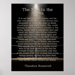 Mann in der Arena - Theodore Roosevelt Quote Poste Poster