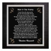 Mann in der Arena — Zitat von Theodore Roosevelt Poster (Vorderseite)