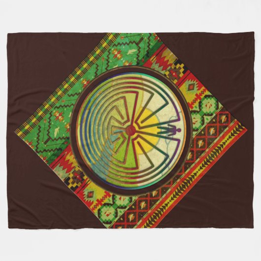 MANN IN DER LABYRINTH-Landschaft + Ihr Hintergrund Fleecedecke (Vorderseite (Horizontal))