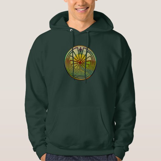 MANN IN DER LABYRINTH-Landschaft + Ihr Hintergrund Hoodie (Vorderseite)
