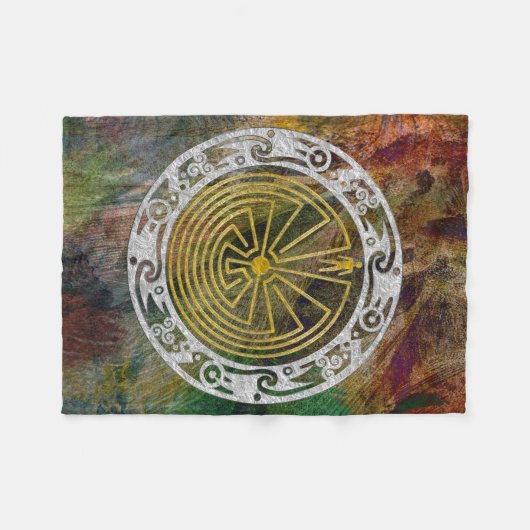 MANN IN DER LABYRINTH-Verzierung + Ihr Hintergrund Fleecedecke (Vorderseite (Horizontal))
