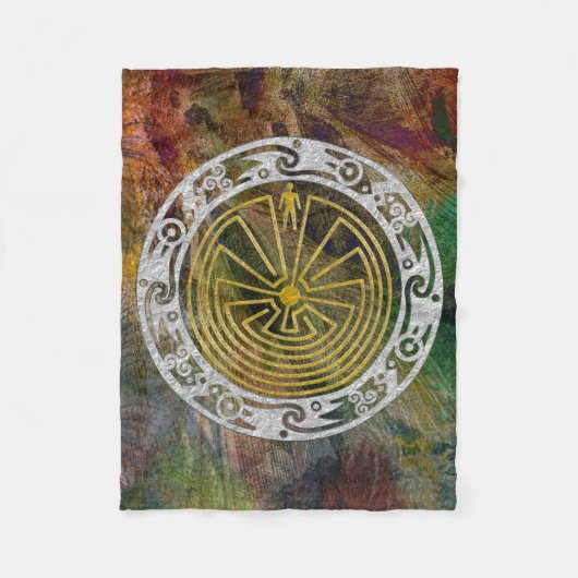 MANN IN DER LABYRINTH-Verzierung + Ihr Hintergrund Fleecedecke (Vorderseite)