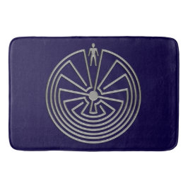 MANN IN DER MAZE Silber + Ihr Hintergrund Badematte