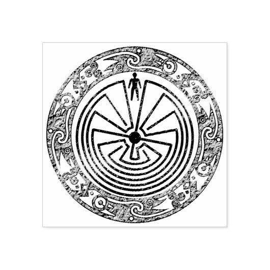 MANN IN DER MAZE - Zierring Gummistempel (Prägung)