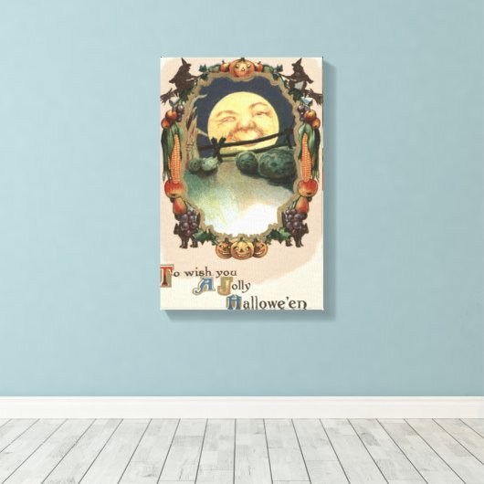 Mann in der Mondhütte Leinwanddruck (Insitu (Holzboden))