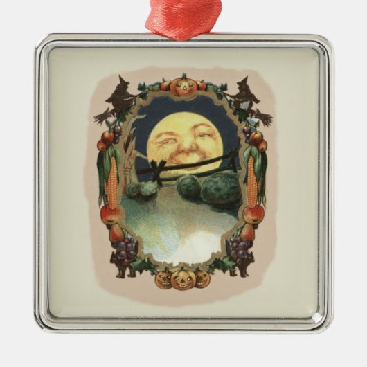 Mann in der Mondhütte Ornament Aus Metall (Vorne)