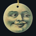 Mann in der Mondverzierung Keramikornament<br><div class="desc">Ein Vintager Mann im Mondbild schmückt diese perfekte Weihnachtsverzierung für den Beachcomber,  der den Vollmond- und Gezeitenzeitplan im Auge behält.  Ho ho ho!!!</div>