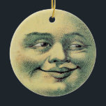 Mann in der Mondverzierung Keramikornament<br><div class="desc">Ein Vintager Mann im Mondbild schmückt diese perfekte Weihnachtsverzierung für den Beachcomber,  der den Vollmond- und Gezeitenzeitplan im Auge behält.  Ho ho ho!!!</div>