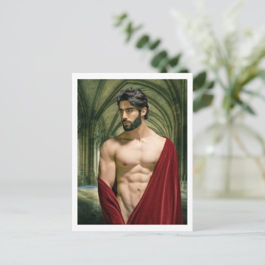 Mann in der Roten Robe Postkarte (Stehend Vorderseite)