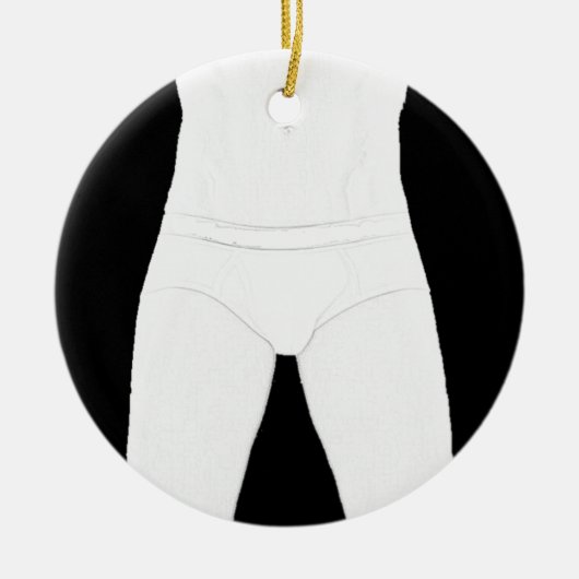 Mann in der Unterwäsche-Verzierung Keramikornament (Vorne)
