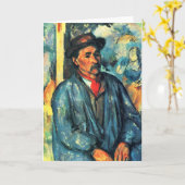 Mann in einem blauen Smock - Paul Cezanne - c1896 Karte (Gelbe Blume)