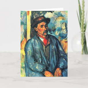 Mann in einem blauen Smock - Paul Cezanne - c1896 Karte