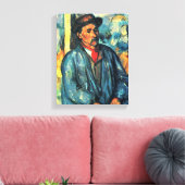 Mann in einem blauen Smock - Paul Cezanne - c1896 Leinwanddruck (Insitu (Wohnzimmer))