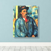 Mann in einem blauen Smock - Paul Cezanne - c1896 Leinwanddruck (Insitu (Holzboden))